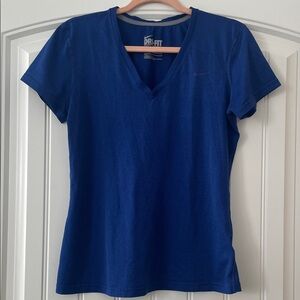 Nike Women's V-Neck Dri-FIT Tee — Royal Blue
